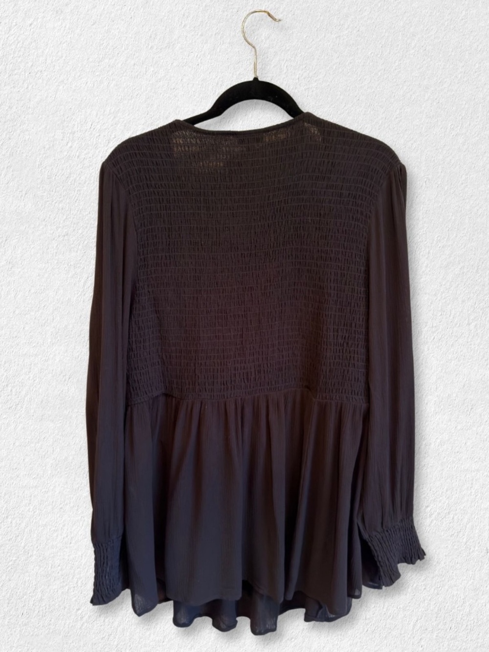 NWT Torrid Black Crinkle Gauze Smocked Babydoll Top 4X 26 - Picture 4 of 12